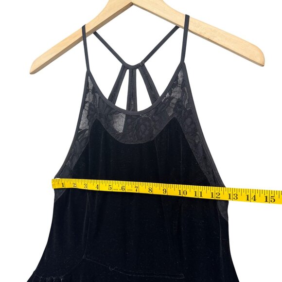 Free People Night Shade Velvet Mini Dress Black Sleeveless Strappy Halter Size S - Picture 10 of 16